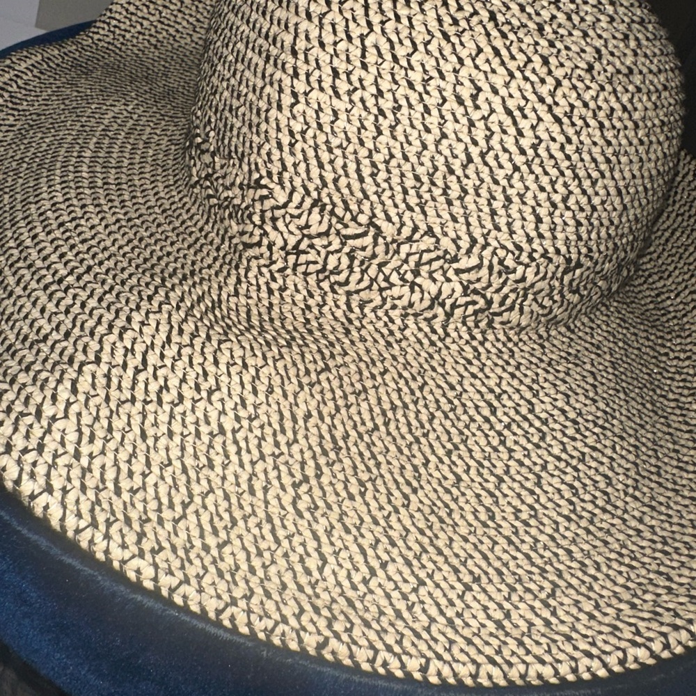 Chic Black and Cream Straw Hat